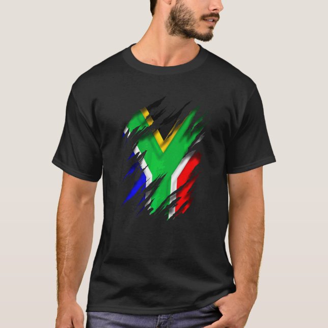 Za Zaf South African Flag Of South Africa T-Shirt (Front)