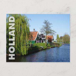 Zaanse Schans Dutch timber houses in red and white Postcard