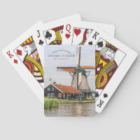 Zaanse Schans Windmill Watercolor Dutch Heritage