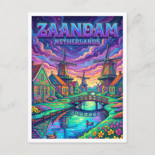 Zaanse Schans Zaandam Netherlands Postcard