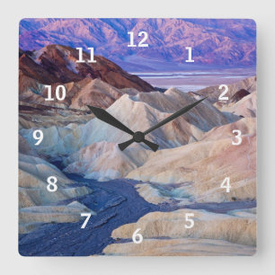 Zabriskie Point Before Dawn Square Wall Clock
