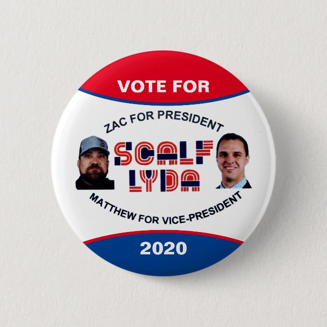 Zac Scalf for President 2020 6 Cm Round Badge (Front)