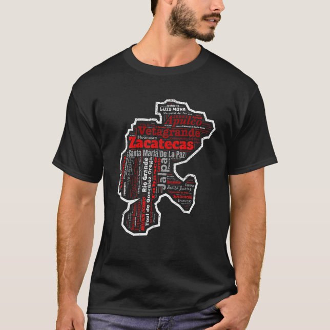 Zacatecas Mexico Mapa Municipios Mexican State T S T-Shirt (Front)