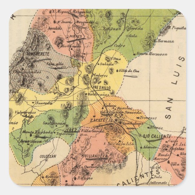 Zacatecas, Mexico Square Sticker (Front)