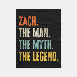 Zach The , Man Myth Legend, Funny Name Zach  Fleece Blanket