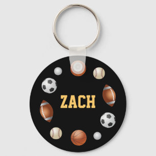 Zach World of Sports Keychain - Black