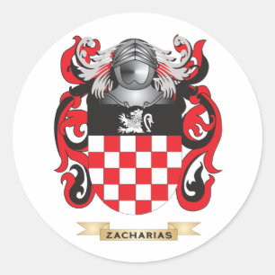 Zacharias Family Crest (Coat of Arms) Classic Round Sticker