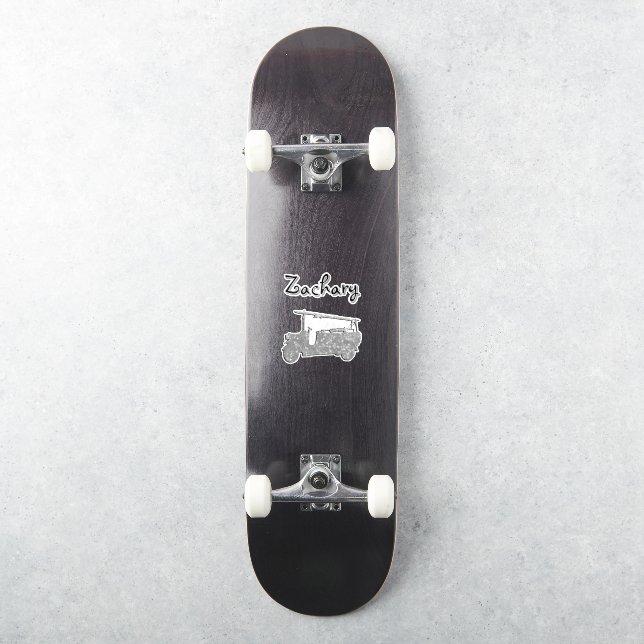 Zachary Name With A Fire Truck, (Skateboard)