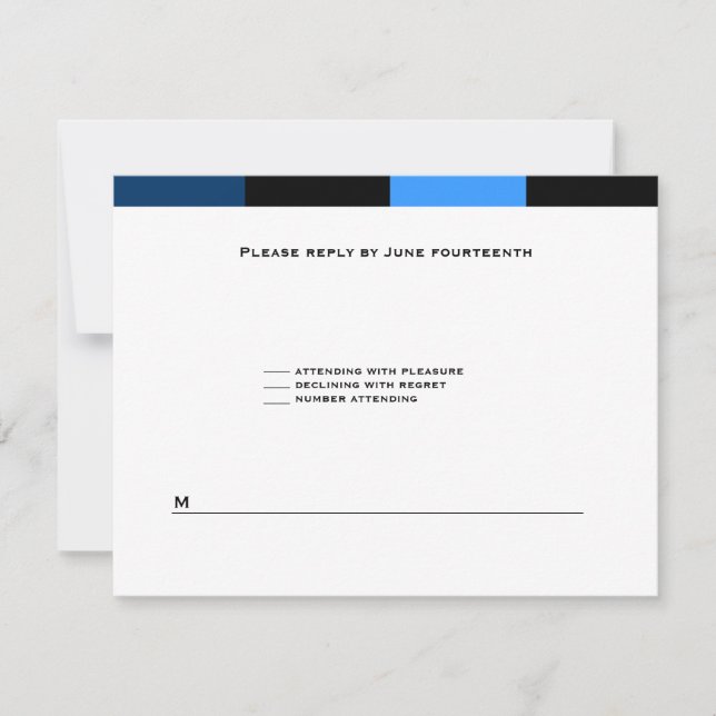 Zachary Royal Blue Navy Blue RSVP Card (Front)