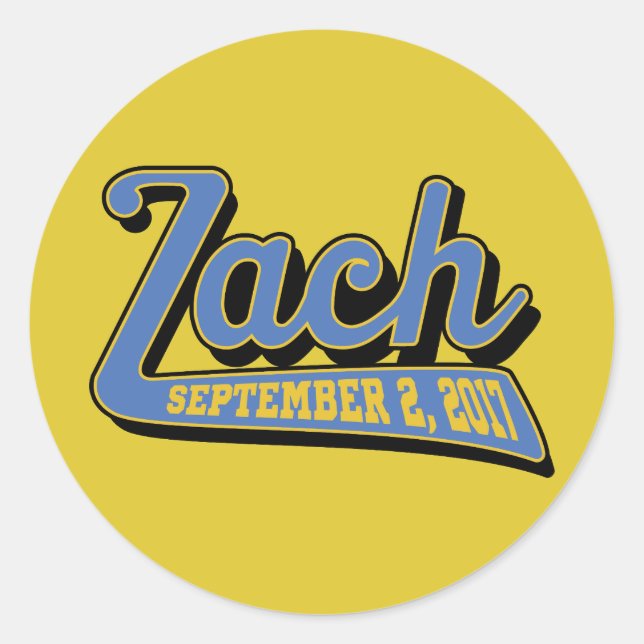 zach's bar mitzvah classic round sticker (Front)