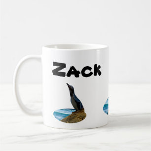 Zack Name With Penguin, Coffee Mug