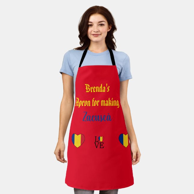 Zacusca lover's apron. Romanian. Editable Apron (Worn)