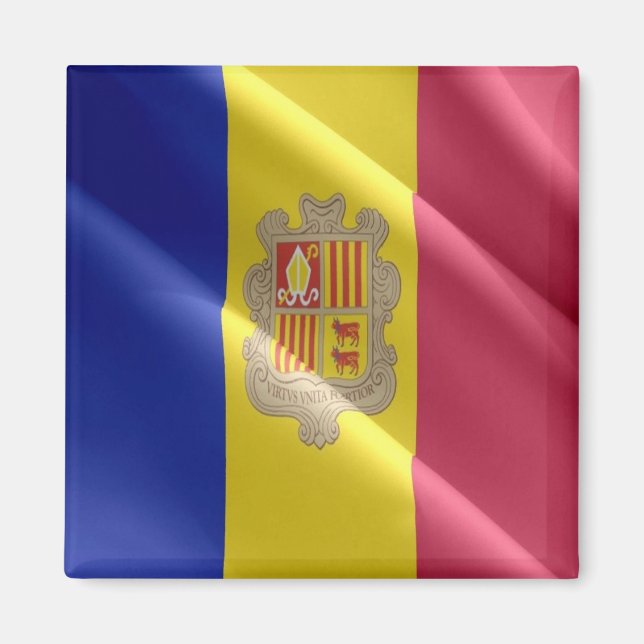 zAD001 Waving FLAG Andorra, Fridge Magnet (Front)