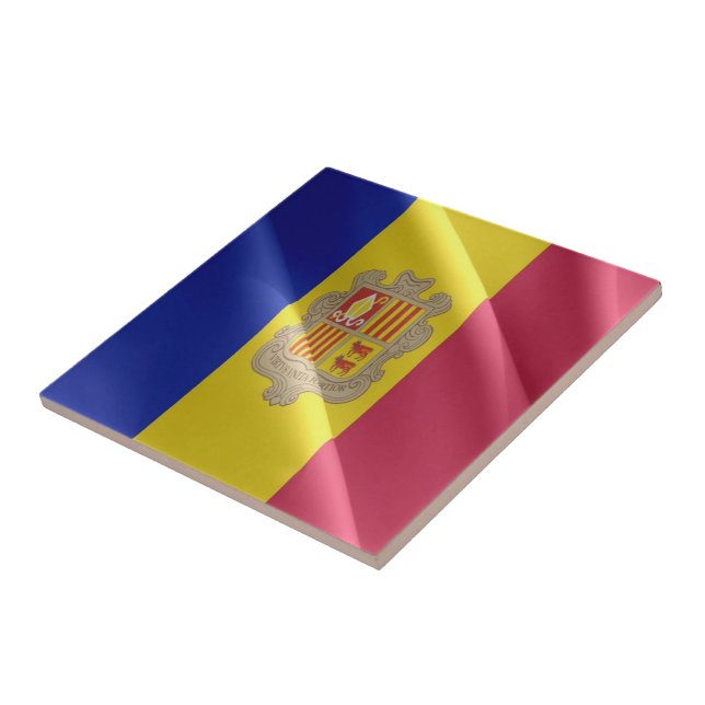 zAD001 Waving FLAG Andorra, Tile (Side)