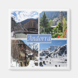 zAD003 ANDORRA, La Vella, mosaic, Fridge Magnet
