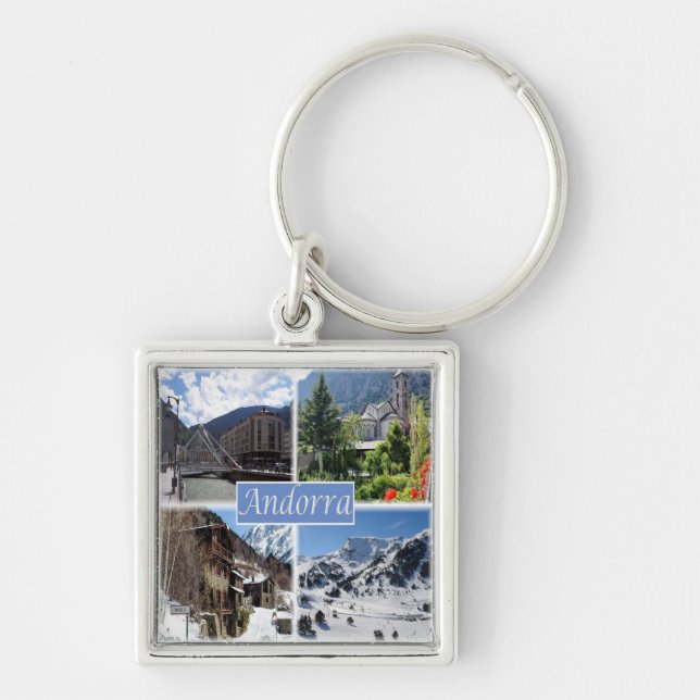 zAD003 ANDORRA, La Vella, mosaic, Key Ring (Front)