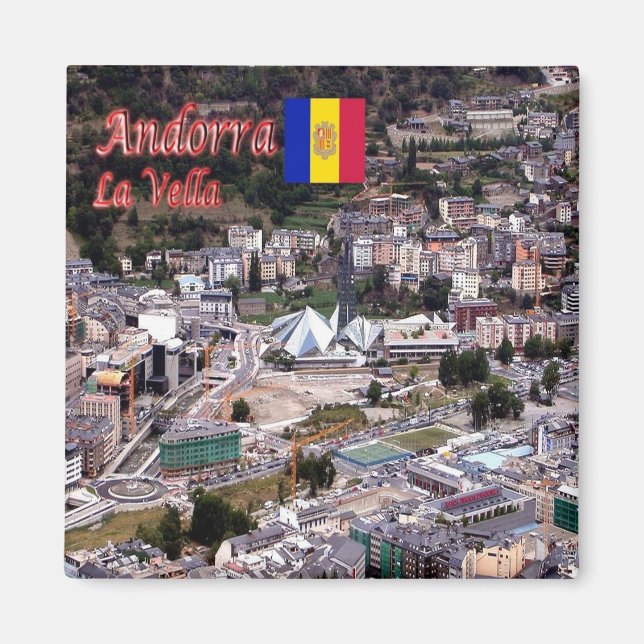 zAD010 Andorra, LA VELLA panorama, Fridge Magnet (Front)