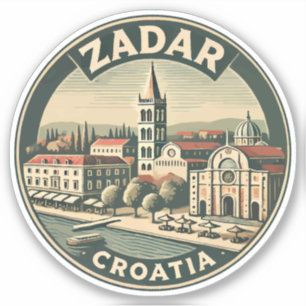 Zadar Croatia Illustration Travel Art Badge