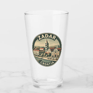 Zadar Croatia Illustration Travel Art Badge Glass