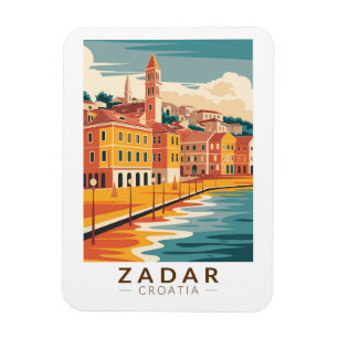 Zadar Croatia Illustration Travel Art Vintage Magnet