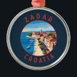 Zadar Croatia Retro Distressed Circle Metal Tree Decoration<br><div class="desc">Zadar retro vector travel design. Zadar,  a city on Croatia’s Dalmatian coast,  is known for the Roman and Venetian ruins of its peninsular Old Town.</div>