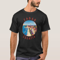 Zadar Croatia Retro Distressed Circle