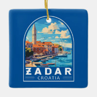 Zadar Croatia Travel Art Emblem