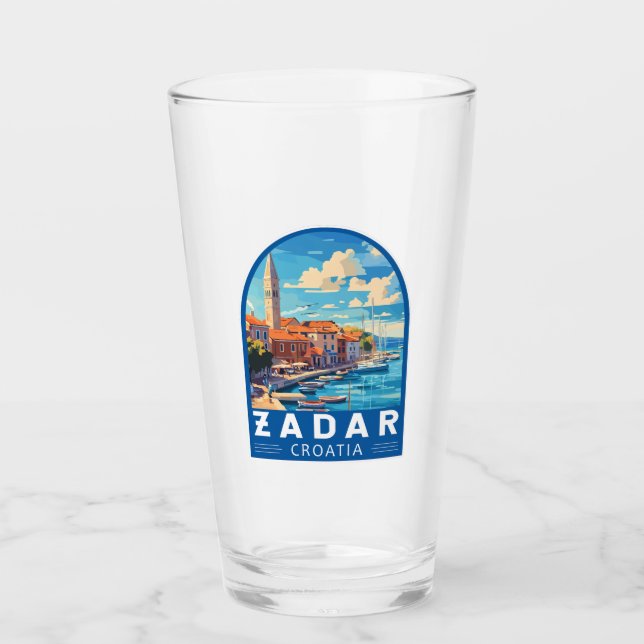 Zadar Croatia Travel Art Emblem Glass (Front)