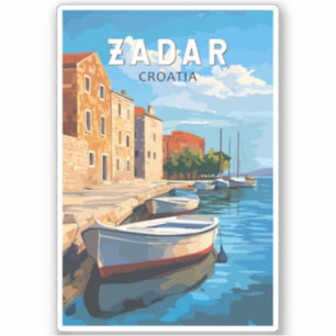 Zadar Croatia Travel Art Vintage