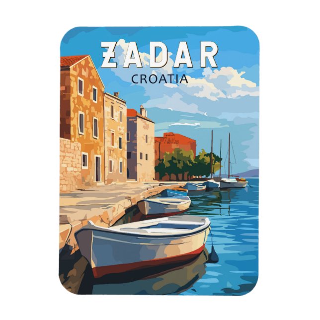 Zadar Croatia Travel Art Vintage Magnet (Vertical)