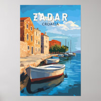 Zadar Croatia Travel Art Vintage