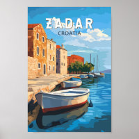 Zadar Croatia Travel Art Vintage