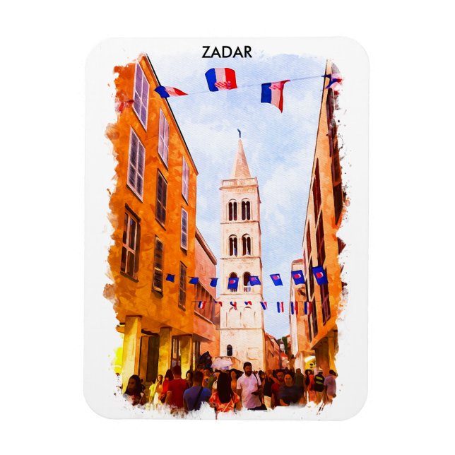 Zadar Croatia Watercolor painting Magnet (Vertical)