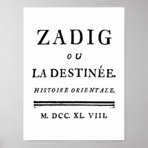 Zadig, or The Book of Fate - Descartes Poster