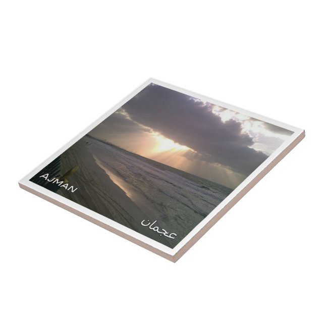 zAE052 AJMAN beach, United Arab Emirates Tile (Side)