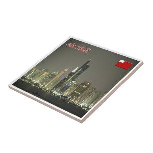 zAE063 ABU DHABI, panorama, UAE, Asia, Tile