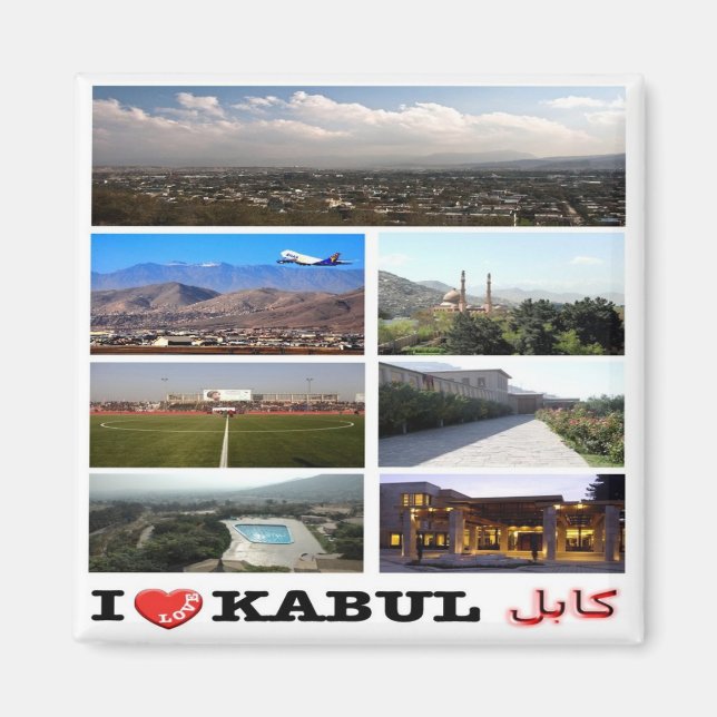 zAF004 I Love Kabul,  Afghanistan, Fridge Magnet (Front)