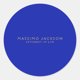 Zaffre Blue Gold Colours Professional Trendy Moder Classic Round Sticker