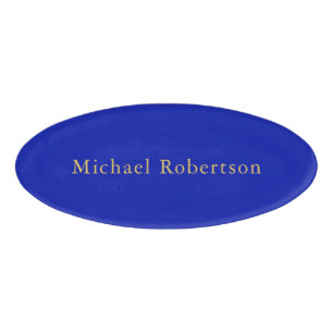 Zaffre Blue Gold Colours Professional Trendy Moder Name Tag