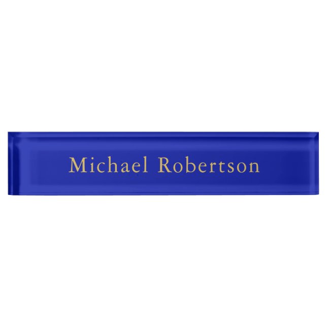 Zaffre Blue Gold Colours Professional Trendy Moder Nameplate (Front)