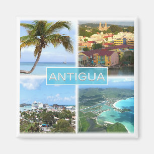 zAG003 ANTIGUA, Mosaic Antigua and Barbuda, Fridge Magnet