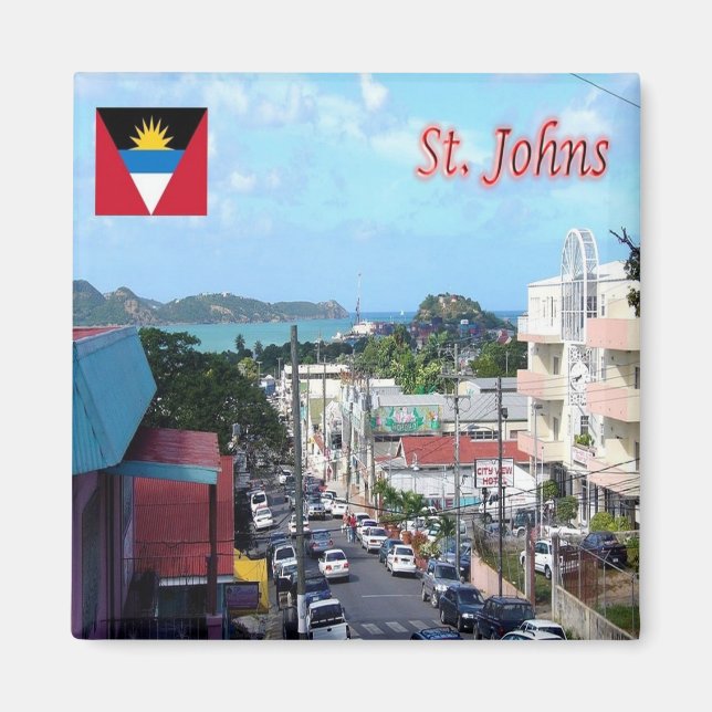 zAG005 SAINT JOHN, Antigua and Barbuda, Fridge Magnet (Front)