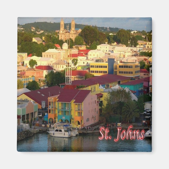 zAG008 SAINT JOHN, Antigua and Barbuda, Fridge Magnet (Front)
