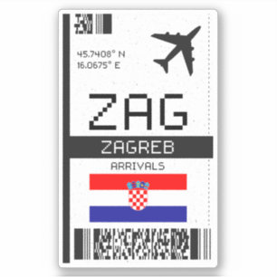 ZAG Zagreb Boarding Pass - Croatia Travel
