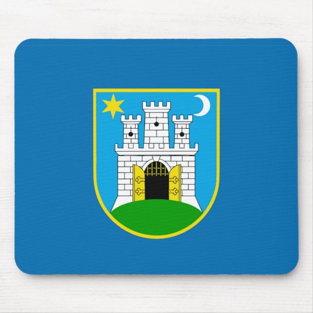 Zagreb city flag croatia symbol mouse mat (Front)