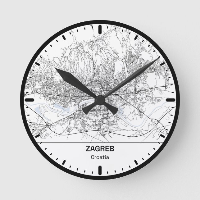 Zagreb Clock City Line Art (Front)
