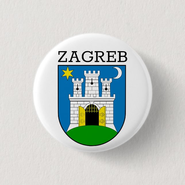 Zagreb Coat of Arms 3 Cm Round Badge (Front)