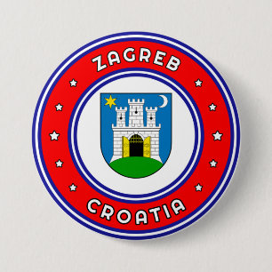 Zagreb Coat Of Arms Croatia  7.5 Cm Round Badge