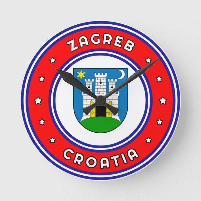 Zagreb Coat Of Arms Croatia Round Clock (Front)