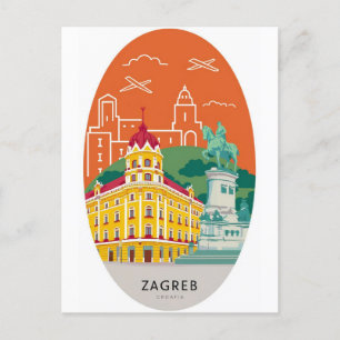 Zagreb, Croatia - Cityscape Postcard: DiscPostcard Postcard